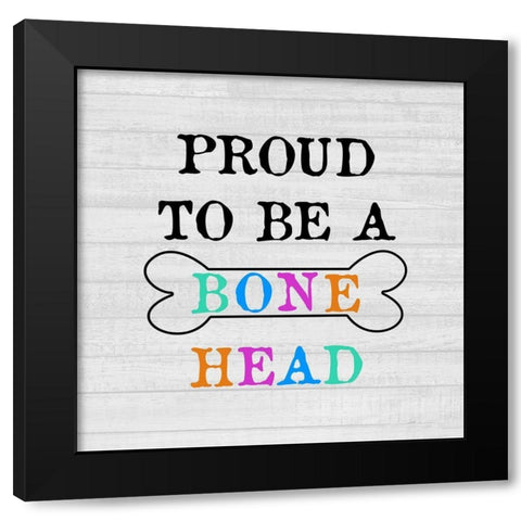 Dog Bone Black Modern Wood Framed Art Print by Phillip, Jamie