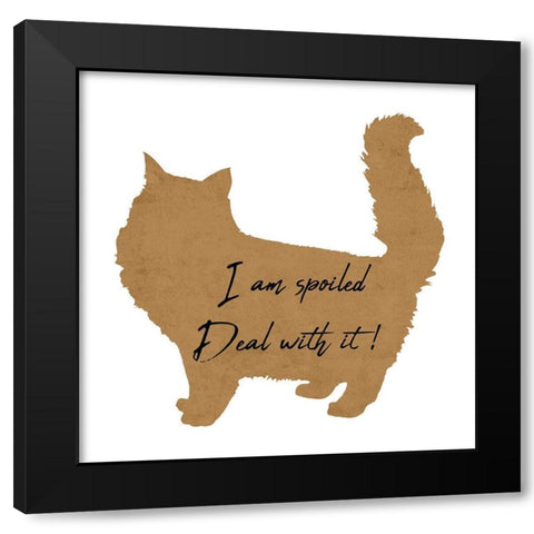 Spoiled Cat Black Modern Wood Framed Art Print by Phillip, Jamie