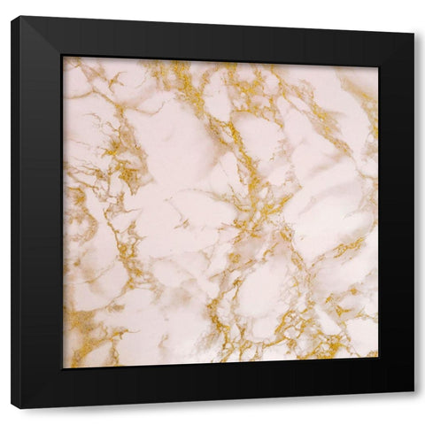Golden Marble Black Modern Wood Framed Art Print by Phillip, Jamie