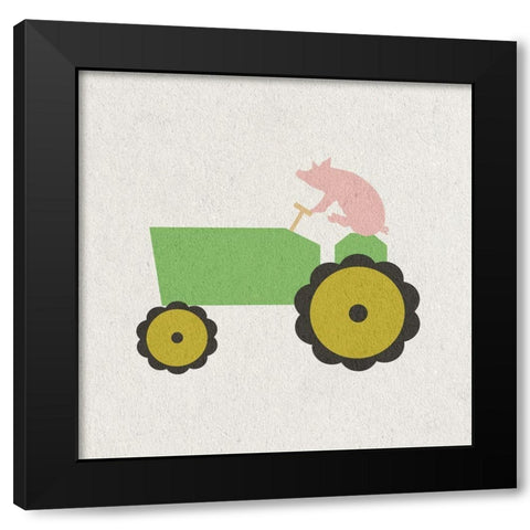 Little Farmer Black Modern Wood Framed Art Print with Double Matting by Phillip, Jamie