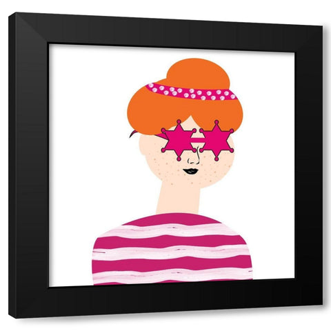 Girly 1 Black Modern Wood Framed Art Print by Phillip, Jamie