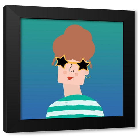 Girly 3 Black Modern Wood Framed Art Print with Double Matting by Phillip, Jamie