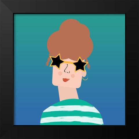 Girly 3 Black Modern Wood Framed Art Print by Phillip, Jamie
