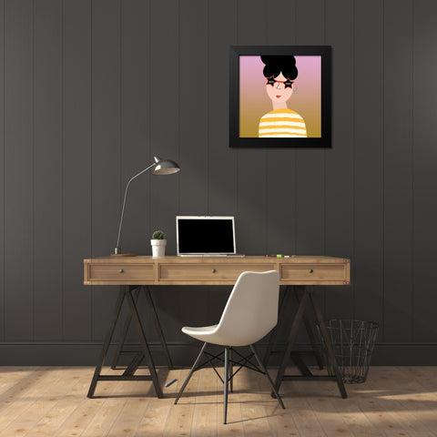 Girly 4 Black Modern Wood Framed Art Print by Phillip, Jamie
