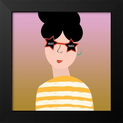 Girly 4 Black Modern Wood Framed Art Print by Phillip, Jamie