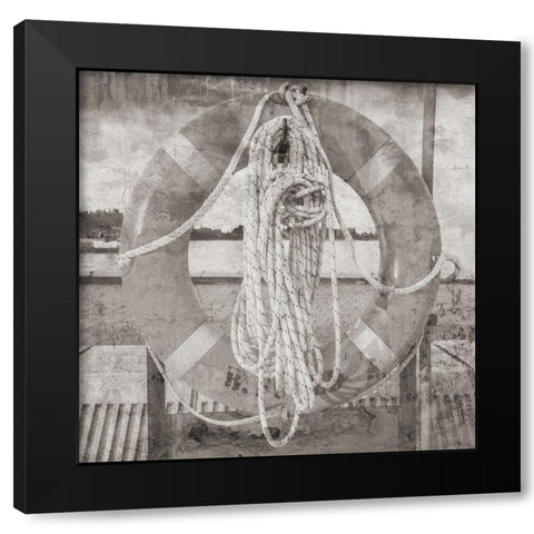 Nautical Travel Black Modern Wood Framed Art Print by Phillip, Jamie