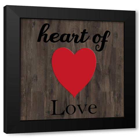 Playing Card Heart Black Modern Wood Framed Art Print with Double Matting by Phillip, Jamie