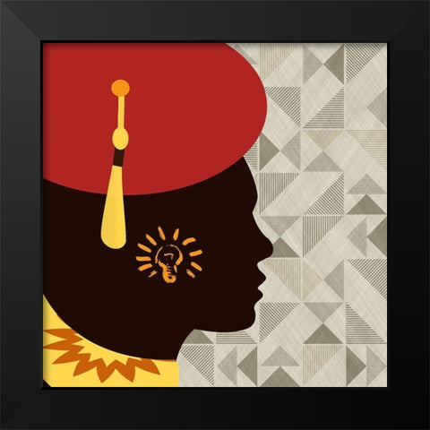 African Man 2 Black Modern Wood Framed Art Print by Phillip, Jamie