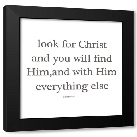 Matthew 7-7 Black Modern Wood Framed Art Print by Phillip, Jamie