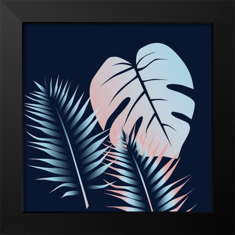 Palm Branches Black Modern Wood Framed Art Print by Phillip, Jamie