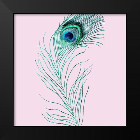 Peacoke Feather 2 Black Modern Wood Framed Art Print by Phillip, Jamie