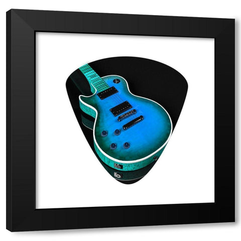 Guitar Pick Black Modern Wood Framed Art Print by Phillip, Jamie