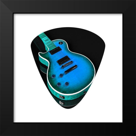 Guitar Pick Black Modern Wood Framed Art Print by Phillip, Jamie