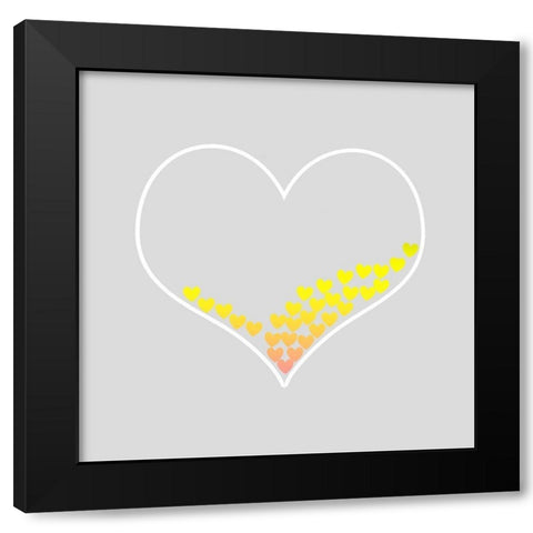 Hearts Black Modern Wood Framed Art Print by Phillip, Jamie