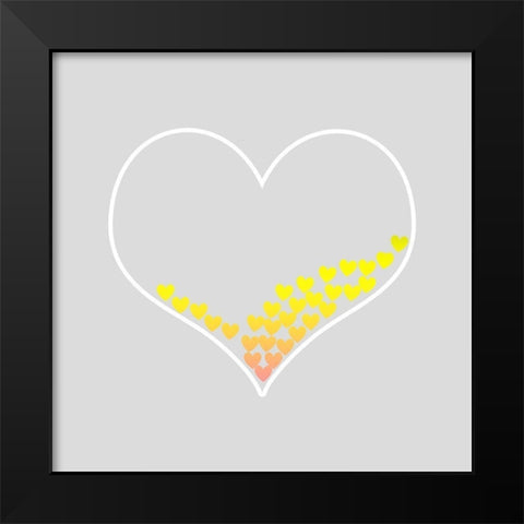 Hearts Black Modern Wood Framed Art Print by Phillip, Jamie