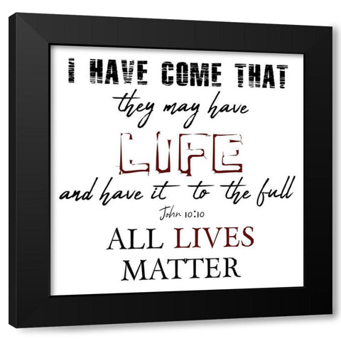 Scripture BLM Black Modern Wood Framed Art Print with Double Matting by Phillip, Jamie