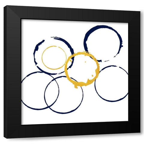 Circles Of Gold Black Modern Wood Framed Art Print with Double Matting by Phillip, Jamie