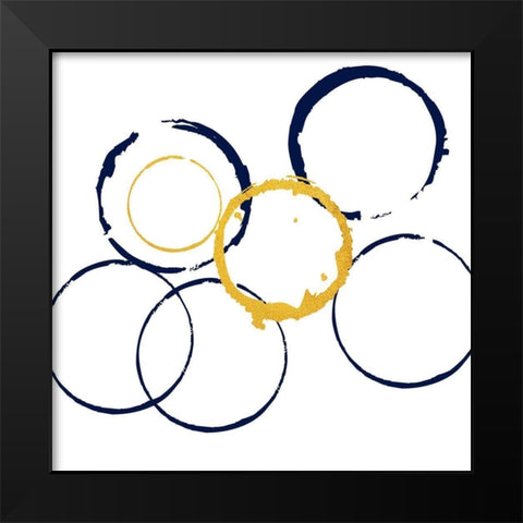 Circles Of Gold Black Modern Wood Framed Art Print by Phillip, Jamie