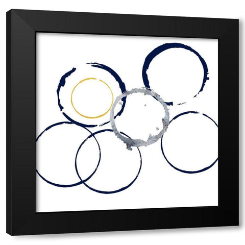 Circles  Black Modern Wood Framed Art Print with Double Matting by Phillip, Jamie