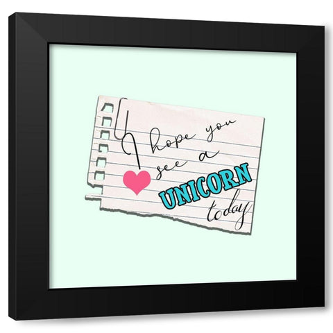 Unicorn Black Modern Wood Framed Art Print with Double Matting by Phillip, Jamie