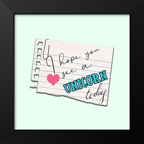 Unicorn Black Modern Wood Framed Art Print by Phillip, Jamie