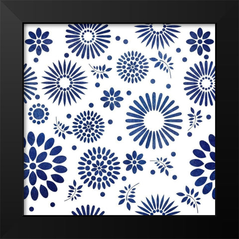 Botanical Indigo Black Modern Wood Framed Art Print by Phillip, Jamie