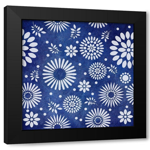 Botanical Indigo 2 Black Modern Wood Framed Art Print with Double Matting by Phillip, Jamie