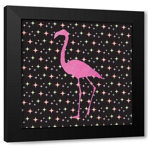 Flamingo Dress Black Modern Wood Framed Art Print with Double Matting by Phillip, Jamie