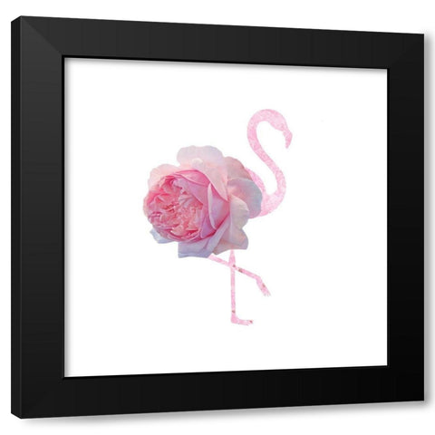 Flamingo Dress 3 Black Modern Wood Framed Art Print by Phillip, Jamie