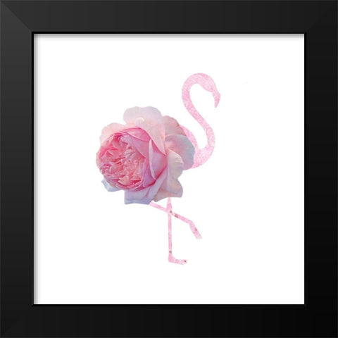 Flamingo Dress 3 Black Modern Wood Framed Art Print by Phillip, Jamie