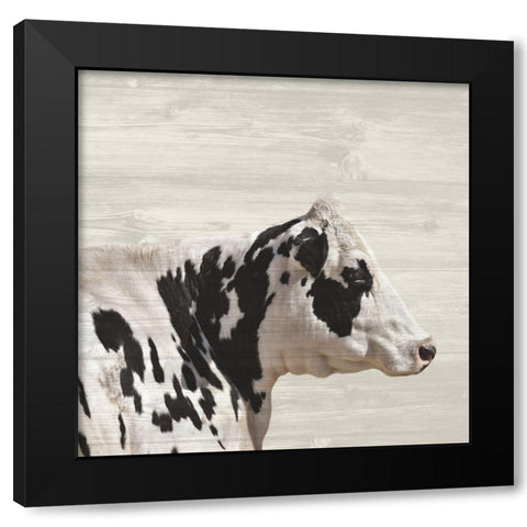 Moo 2 Black Modern Wood Framed Art Print with Double Matting by Phillip, Jamie