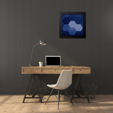 Midnight Shapes Black Modern Wood Framed Art Print by Phillip, Jamie