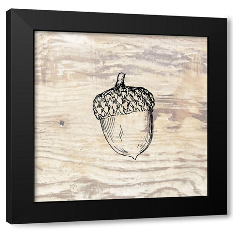 Fall Acorn Black Modern Wood Framed Art Print by Phillip, Jamie