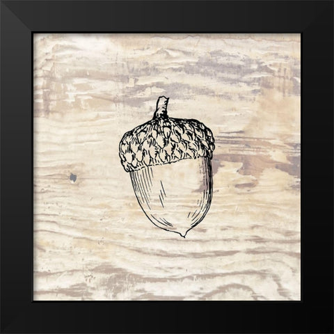 Fall Acorn Black Modern Wood Framed Art Print by Phillip, Jamie