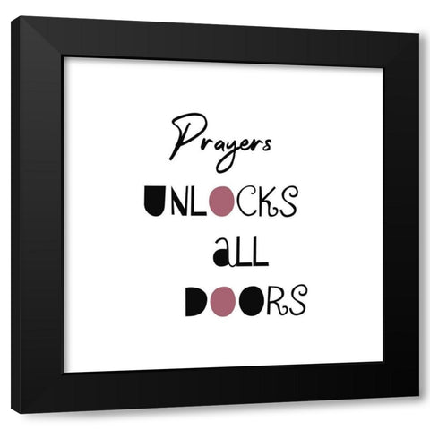 Pray Black Modern Wood Framed Art Print by Phillip, Jamie