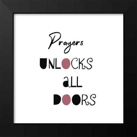 Pray Black Modern Wood Framed Art Print by Phillip, Jamie