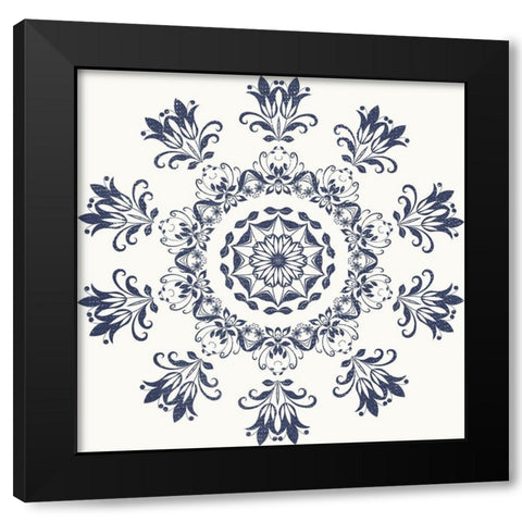 Mandala 1 Black Modern Wood Framed Art Print with Double Matting by Phillip, Jamie