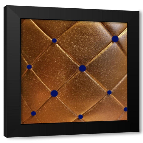 Gold And Blue Pearls 2 Black Modern Wood Framed Art Print with Double Matting by Phillip, Jamie