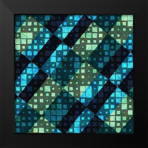 Geometrical Maze Black Modern Wood Framed Art Print by Phillip, Jamie