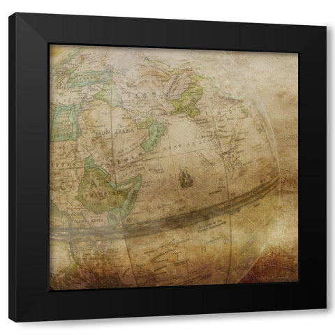 Around The World Black Modern Wood Framed Art Print by Phillip, Jamie