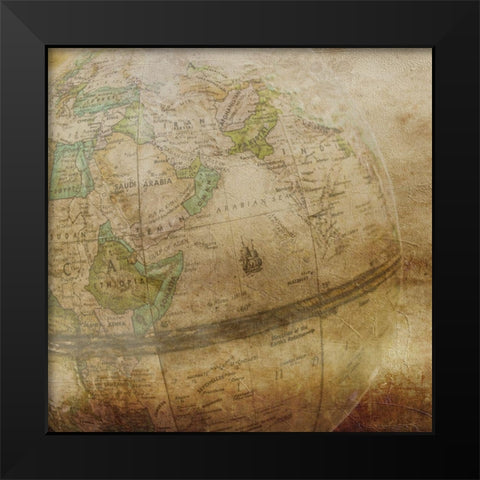 Around The World Black Modern Wood Framed Art Print by Phillip, Jamie