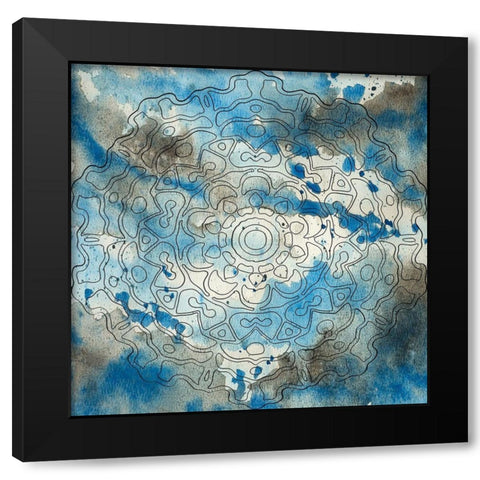 Watercolor Pattern Black Modern Wood Framed Art Print with Double Matting by Phillip, Jamie