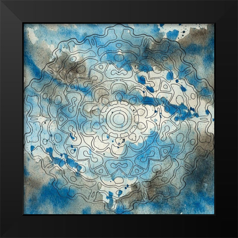 Watercolor Pattern Black Modern Wood Framed Art Print by Phillip, Jamie