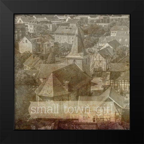 Small Town Girl Black Modern Wood Framed Art Print by Phillip, Jamie