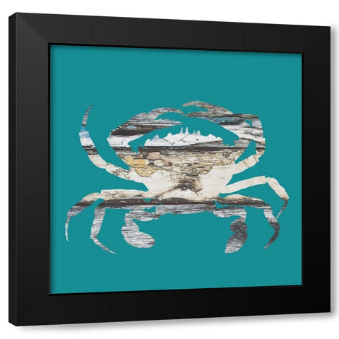 Blue Crab Black Modern Wood Framed Art Print with Double Matting by Phillip, Jamie