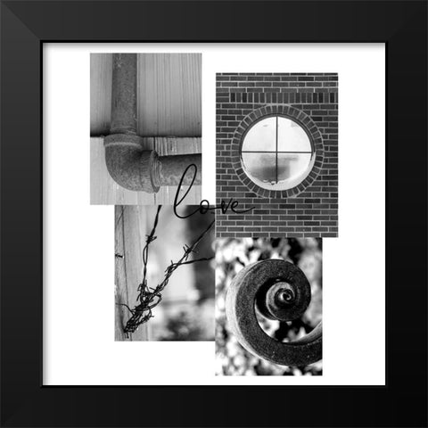 Love Letters Black Modern Wood Framed Art Print by Phillip, Jamie