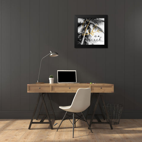 Beach Black Modern Wood Framed Art Print by Phillip, Jamie