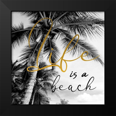 Beach Black Modern Wood Framed Art Print by Phillip, Jamie