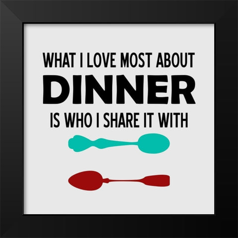 Dinner Black Modern Wood Framed Art Print by Phillip, Jamie