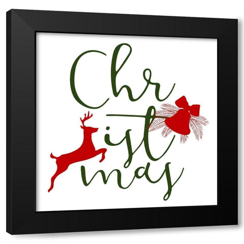 Christmas Black Modern Wood Framed Art Print by Phillip, Jamie